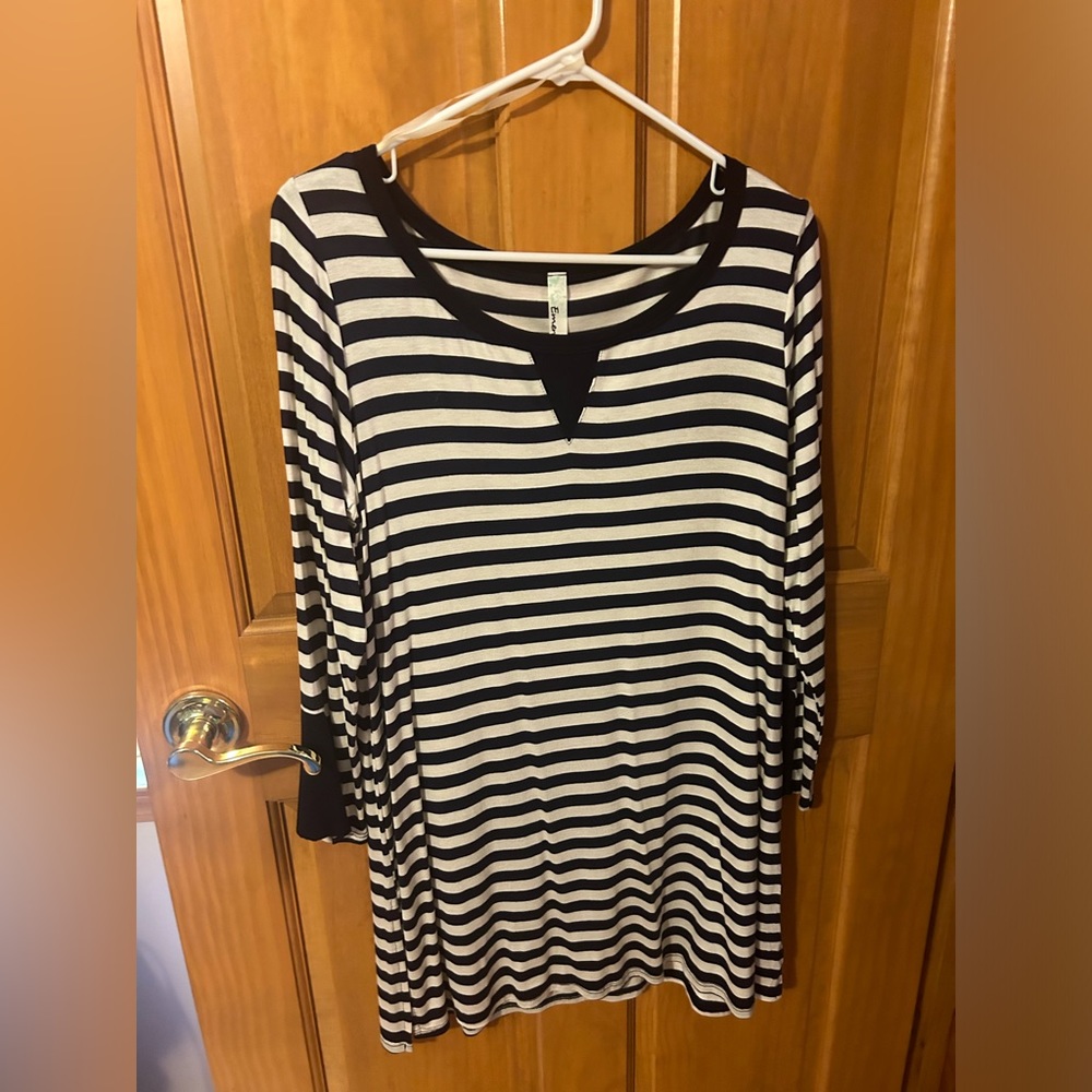 Emerald Navy & White Tunic